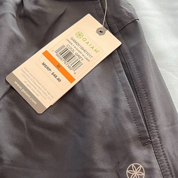 NWT Gaiam Men’s Upside 7” Short with Liner Medium Cool Grey - Picture 2 of 2